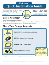 D-Link AirPlus XtremeG Ethernet-to-Wireless Bridge DWL-G810 Instrukcja obsługi