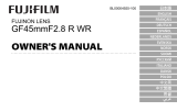 Fujifilm GF45mmF2.8 R WR Lens Instrukcja obsługi
