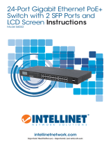 Intellinet 24-Port Gigabit Ethernet PoE  Switch with 2 SFP Ports and LCD Screen Quick Instruction Guide