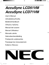 NEC AccuSync LCD51VM Instrukcja obsługi