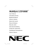 NEC MultiSync LCD1850E Instrukcja obsługi