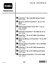 Toro PowerPlex 36cm 40V MAX String Trimmer Instrukcja obsługi