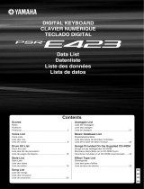 Yamaha PSR-E423 Karta katalogowa