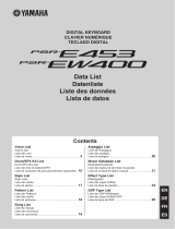 Yamaha PSR-E453 Karta katalogowa