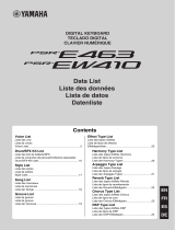 Yamaha PSR-E463 Karta katalogowa