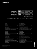 Yamaha PSR-S950 Karta katalogowa