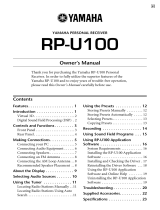 Yamaha RP-U100 Instrukcja obsługi