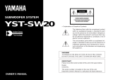 Yamaha YST-SW20 Instrukcja obsługi