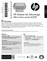HP Deskjet Ink Advantage All-in-One Printer series - K209 Instrukcja obsługi