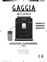 Gaggia Cadorna Milk - RI9603 SUP 049EP Instrukcja obsługi