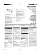 Panasonic RPHC75 Instrukcja obsługi