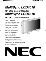 NEC MultiSync LCD4010 Instrukcja obsługi