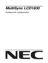NEC MultiSync® LCD1830BK Instrukcja obsługi