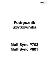 NEC MultiSync® P703 Instrukcja obsługi