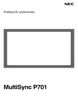 NEC MultiSync® P701 Instrukcja obsługi