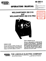 Lincoln Electric Weldanpower 250 Instrukcja obsługi