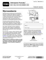 Toro Powerlite Snowthrower Instrukcja obsługi