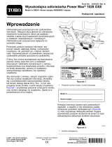 Toro Power Max Heavy Duty 1028 OXE Snowthrower Instrukcja obsługi