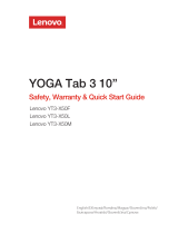Lenovo YOGA Tab 3 10" YT3-X50F Safety, Warranty & Quick Start Manual