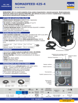 GYS Separate wire feeder NOMADFEED 425-4 CC/CV Karta katalogowa