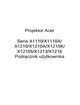 Acer X1110 Instrukcja obsługi