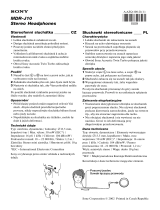 Sony MDR-J10 Instrukcja obsługi