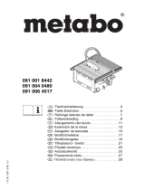 Metabo Table SIDE EXTENSION PK/PKF 255 PLUS Instrukcja obsługi