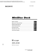 Sony MDS-JE480 Instrukcja obsługi