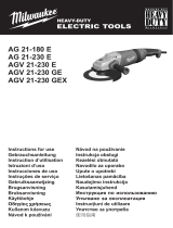 Milwaukee AGV21-230 GEX Instructions For Use Manual