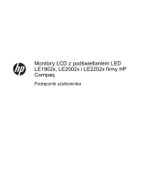 HP Compaq LE2002x 20-inch LED Backlit LCD Monitor Instrukcja obsługi