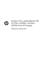 HP Compaq LA2206x 21.5 inch LED Backlit LCD Monitor Instrukcja obsługi