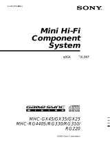 Sony MHC-RG220 Instrukcja obsługi
