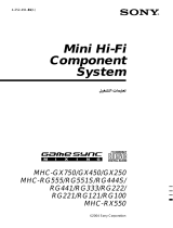 Sony MHC-RG551S Instrukcja obsługi