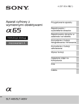 Sony SLT-A65X Instrukcja obsługi