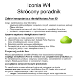 Acer W4-821P Skrócona instrukcja obsługi