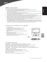 Acer X163WL Skrócona instrukcja obsługi