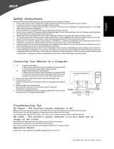 Acer G195WL Skrócona instrukcja obsługi