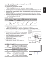 Acer G247HYL Skrócona instrukcja obsługi