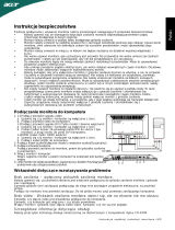 Acer P225HQ Skrócona instrukcja obsługi