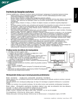 Acer P195HQL Skrócona instrukcja obsługi