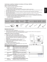 Acer P238HL Skrócona instrukcja obsługi