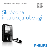 Philips SA1VBE08K/02 Skrócona instrukcja obsługi