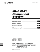 Sony MHC-RG170 Instrukcja obsługi