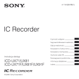Sony ICD-UX81F Instrukcja obsługi