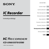 Sony ICD-UX60 Instrukcja obsługi
