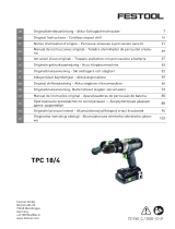 Festool TPC 18/4 Cordless Impact Drill Instrukcja obsługi