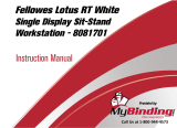 MyBinding Fellowes 8081701 Lotus RT White Single Display Sit Stand Workstation Instrukcja obsługi