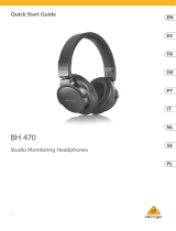 Behringer BH 470 Studio Monitoring Headphones Skrócona instrukcja obsługi