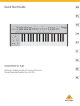 Behringer VOCODER VC340 Authentic Analog Vocoder for Human Voice and Strings Ensemble Sounds Skrócona instrukcja obsługi