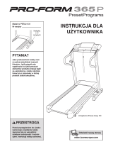 Pro-Form 365p Treadmill Instrukcja Dla Użytkownika Manual